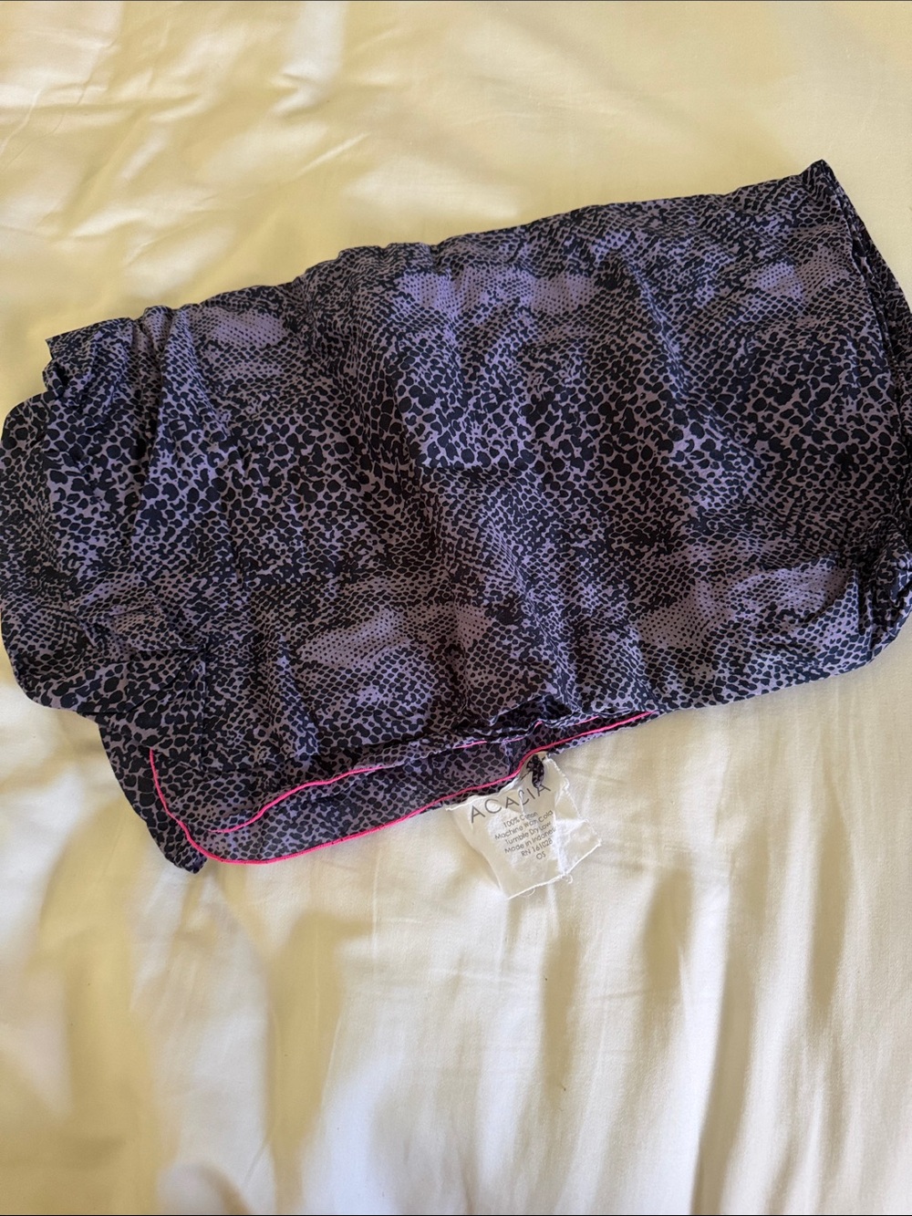 ACACIA Swim sarong in Black and Purple Animal Print